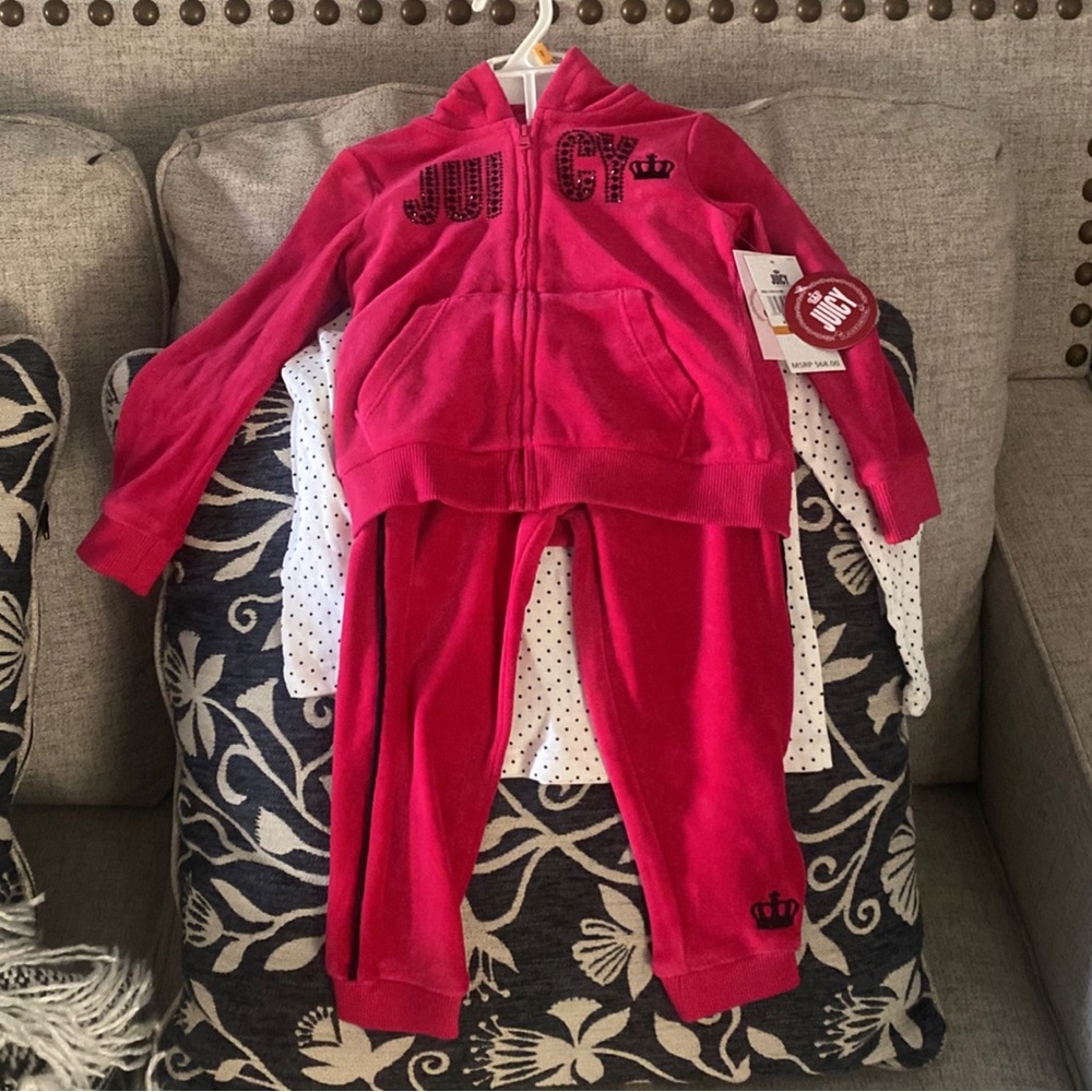 Little girls original juicy couture 3pc jumpsuit